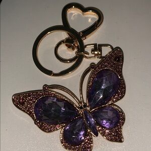 crystal butterfly purse/bag charm Keychain nwt